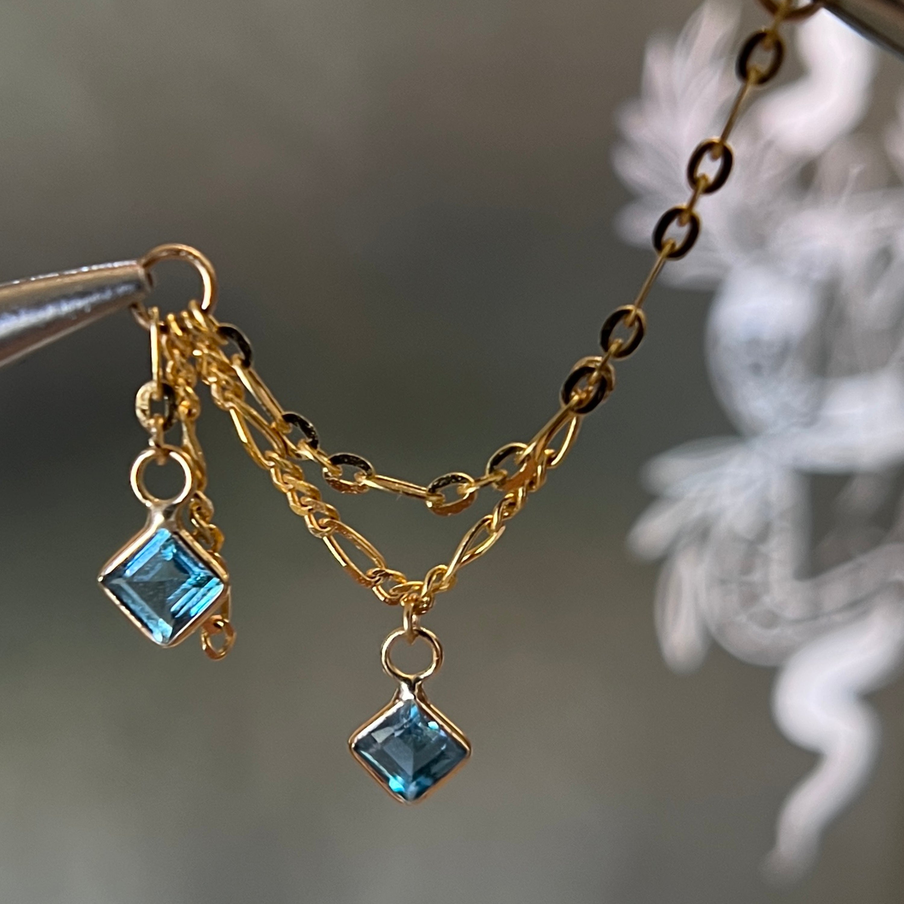 Double Blue Topaz Chain